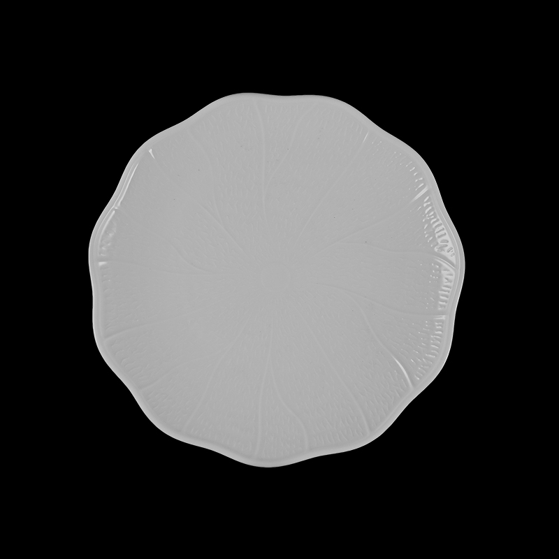 大同磁器 象牙強化 7吋荷葉皿 S001(18x18xH2.5cm)