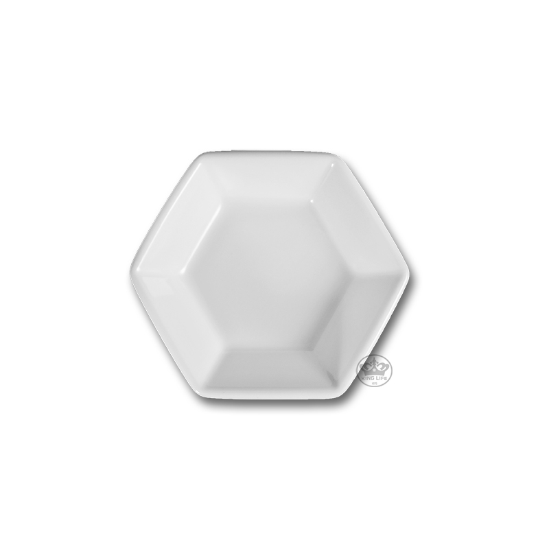 大同磁器 象牙強化 3吋六角盤 S001(7.8x7.8xH2cm)