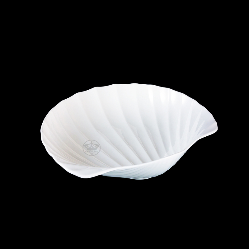 大同磁器 象牙強化 9.5吋貝殼盤 S001(24.5x23.8xH6.7cm)
