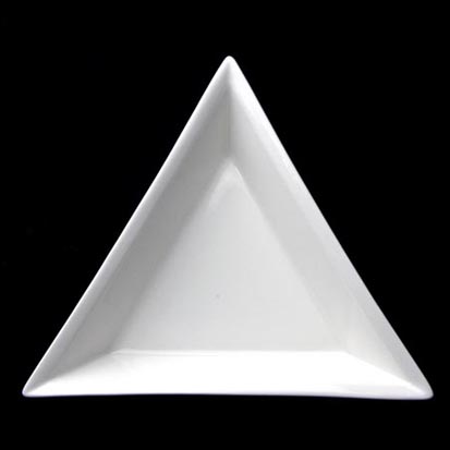 大同磁器 象牙強化 三角深盤 S001(17.3x17.3xH3.8cm)