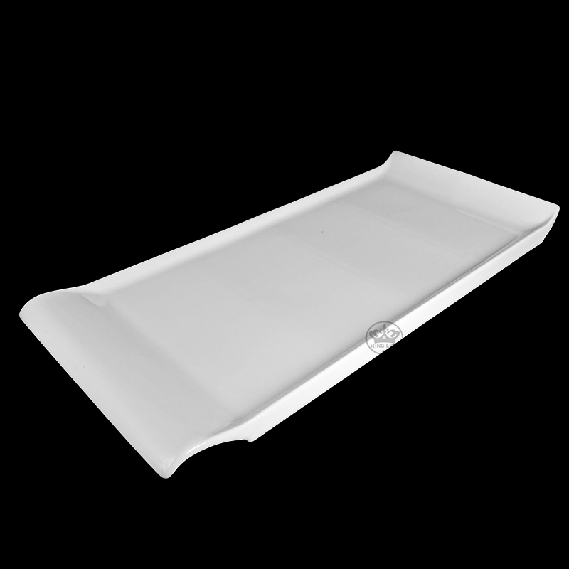 大同磁器 象牙強化 捲軸長盤 S001(46.3x21xH3.4cm)