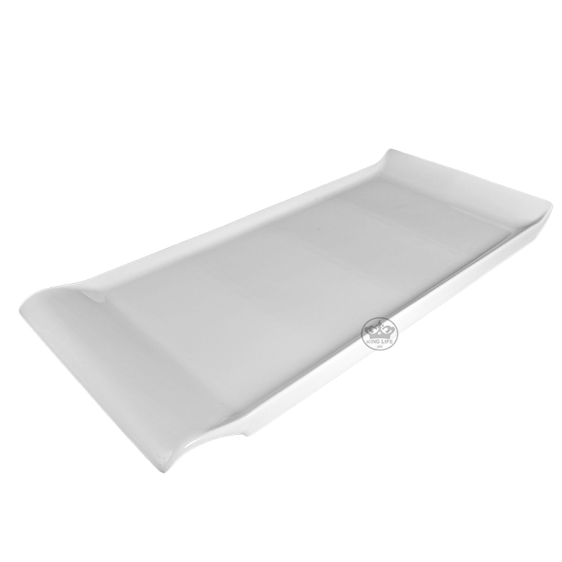 大同磁器 象牙強化 捲軸長盤 S001(46.3x21xH3.4cm)