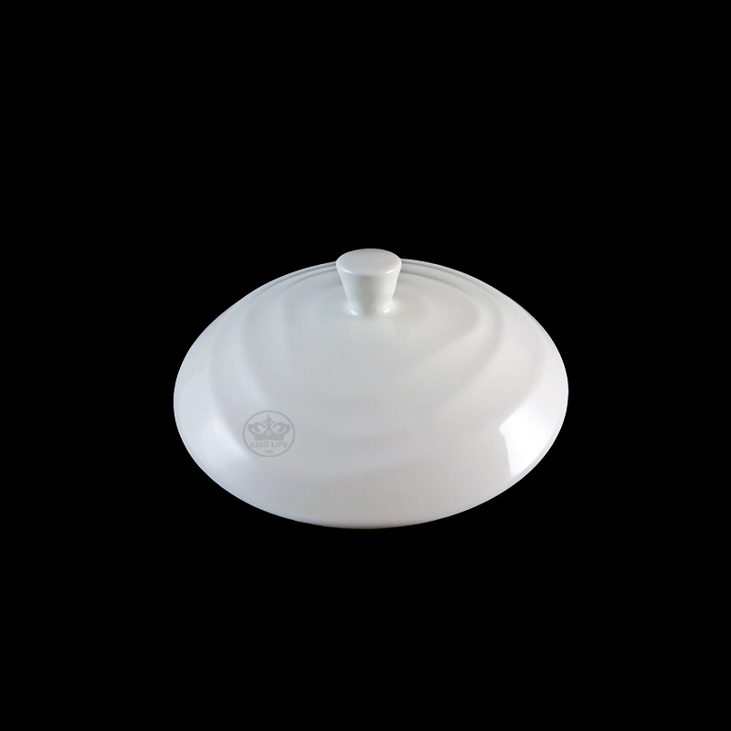 大同磁器 象牙強化 波浪斜紋佛跳牆(蓋) S001(8x8xH3.5cm)