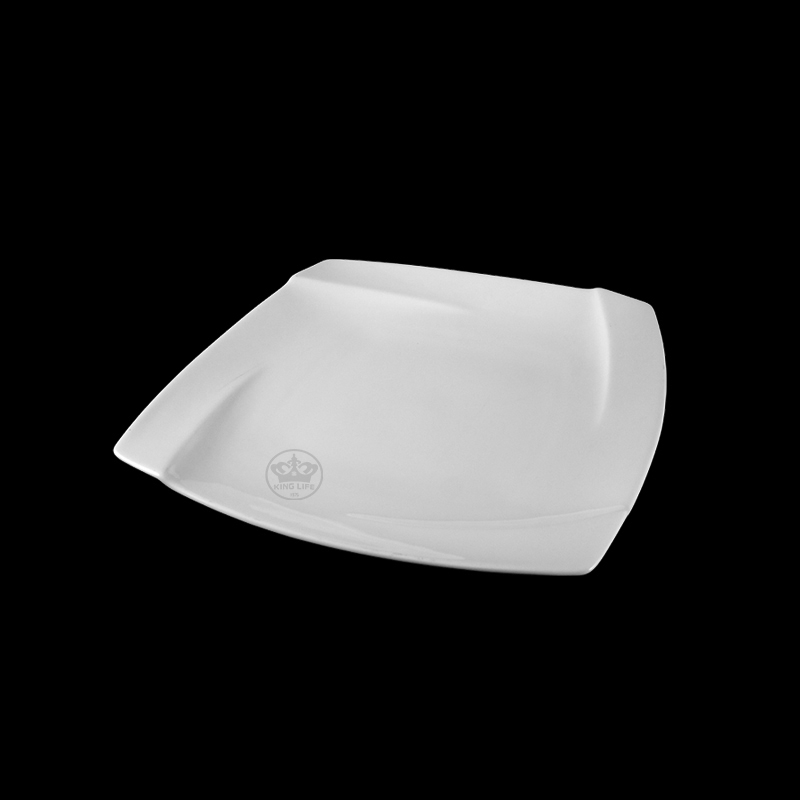 大同磁器 象牙強化 8吋四方玄形皿 S001(20.6x20.6xH2.8cm)