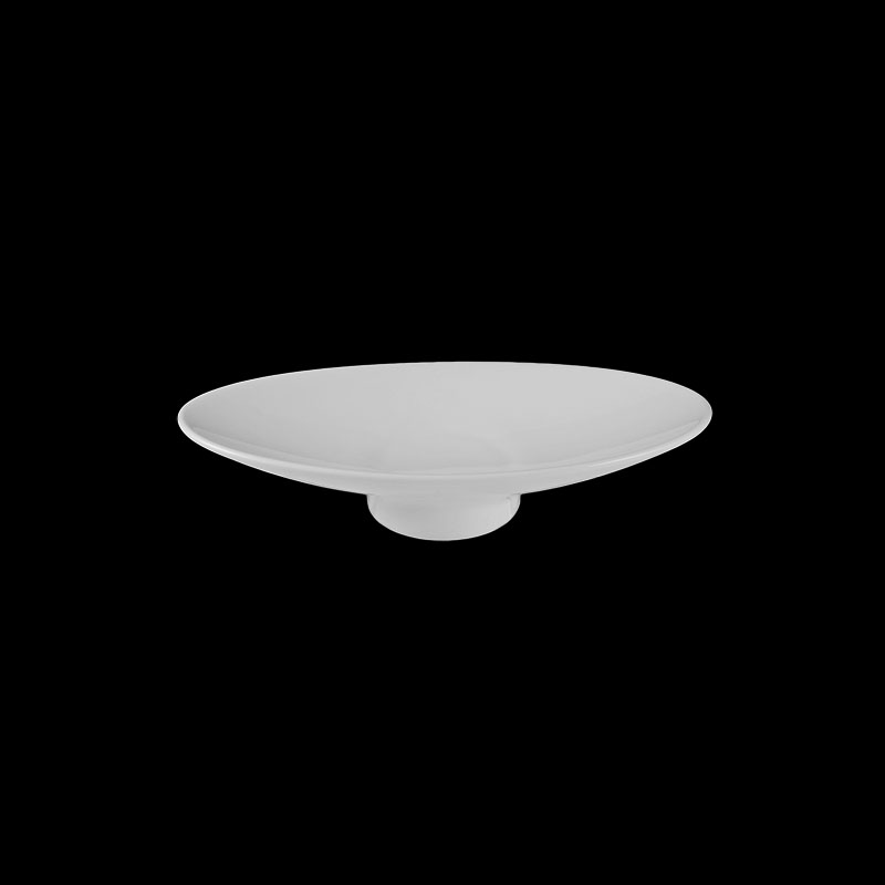 大同磁器 象牙強化 8吋高腳橢圓小菜碟 S001(20.5x10.2xH4.2cm)