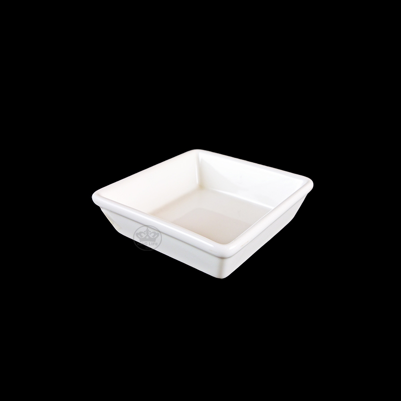 大同磁器 象牙強化 方形調味碟 S001(8.4x8.4xH3cm)