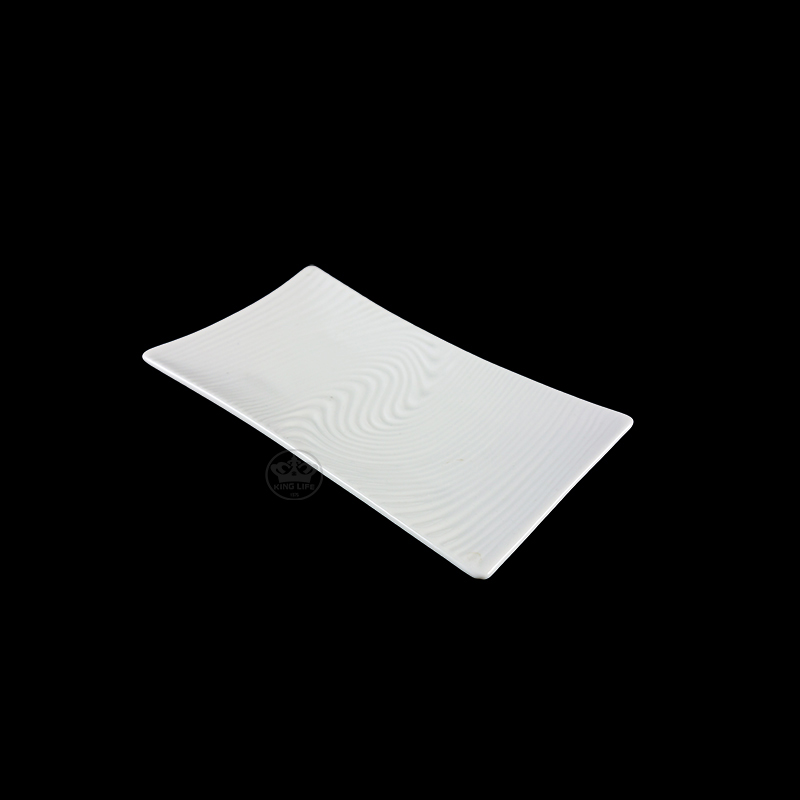 大同磁器 象牙強化 浮脈長方皿 S001(18x9.5xH2.4cm)