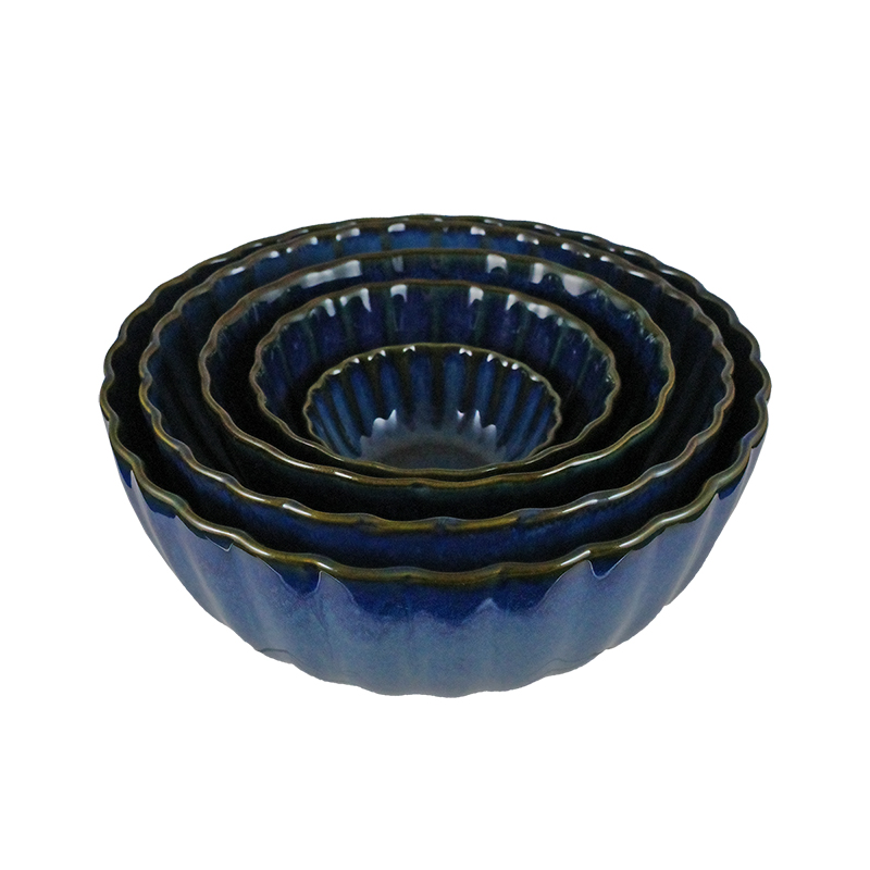 8"新型海棠碗 藍色