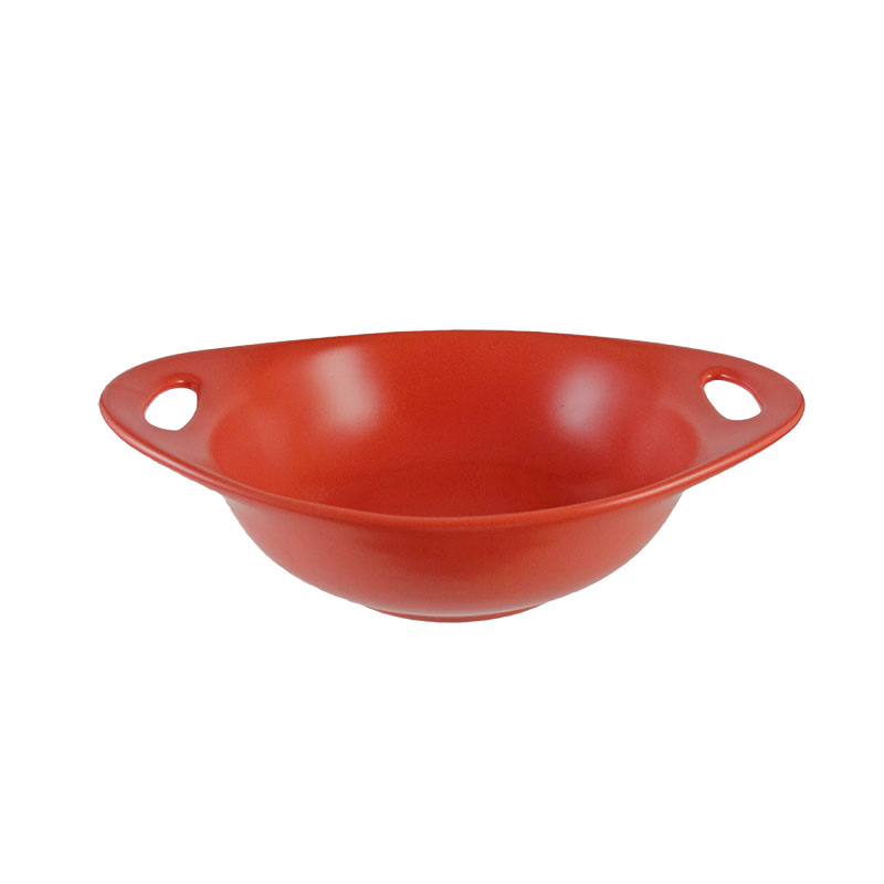 10"雙耳蛋形碗(無光珊瑚紅)