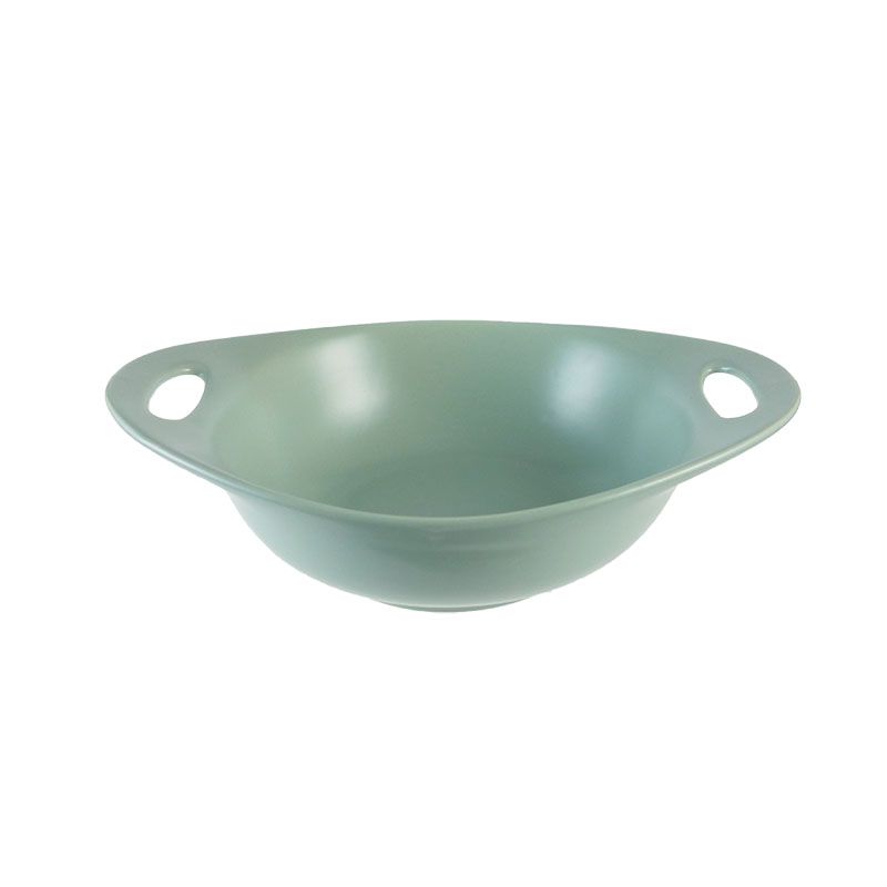 10"雙耳蛋形碗(無光灰綠)