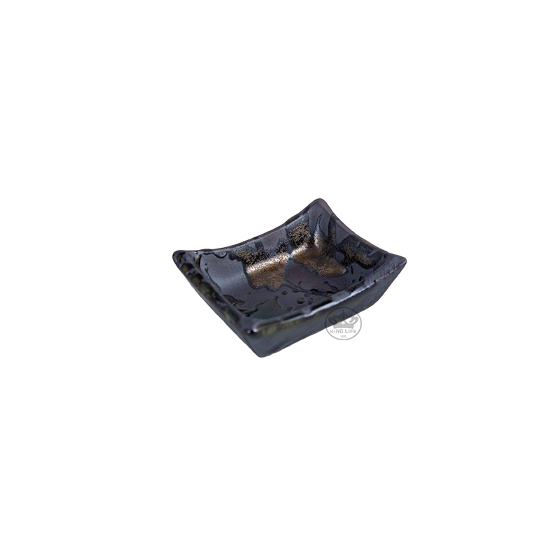 伊賀金彩四角醬油碟