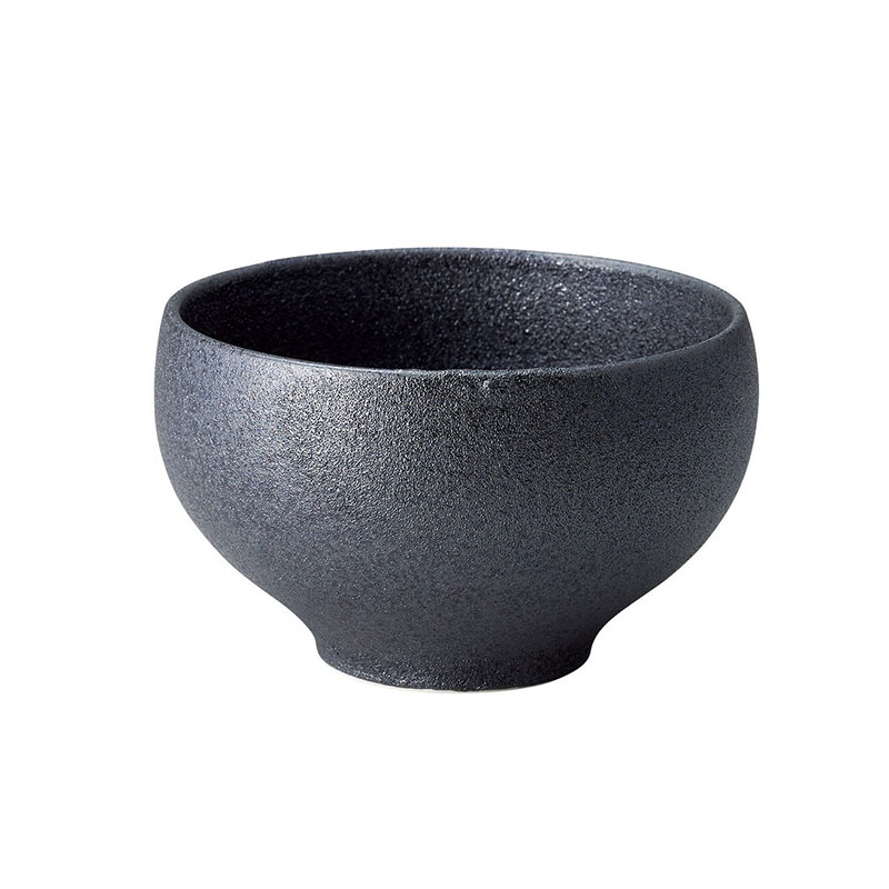 美濃燒 霧面深碗(黑) 130mm(日本製)