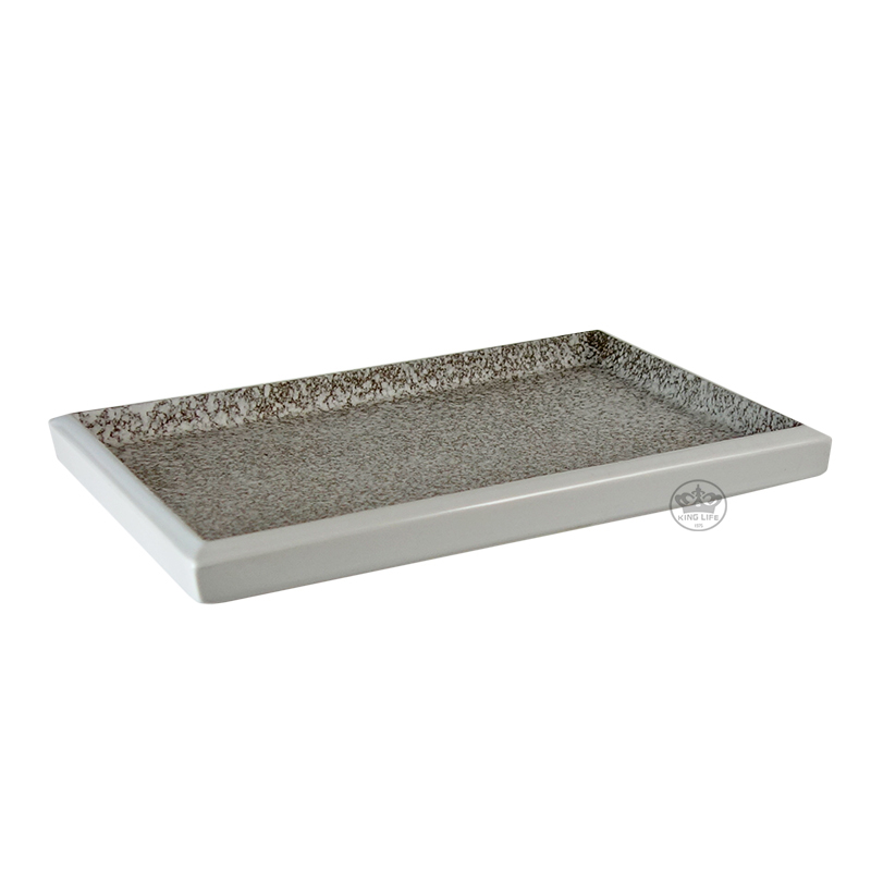 無光雪花10"長方盤(25.5*17.5cm)