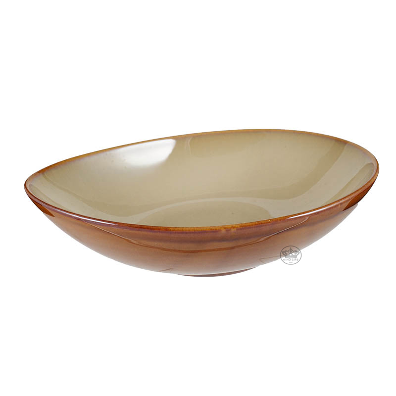 窯變釉蛋型沙拉碗 288*220*H70mm(杏色 棕色 紅色)