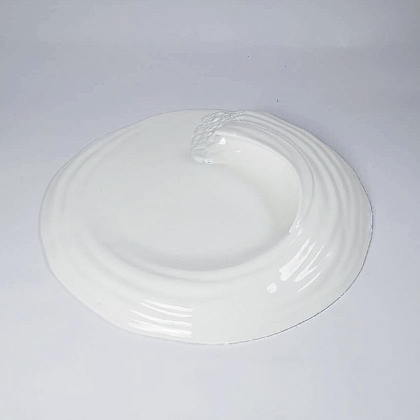 12"岩石紋旋邊立體盤