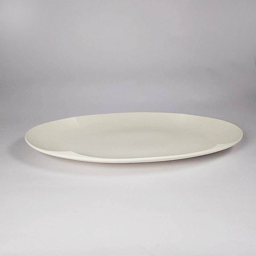 16"橢圓炒碟-白 41*3.5cm