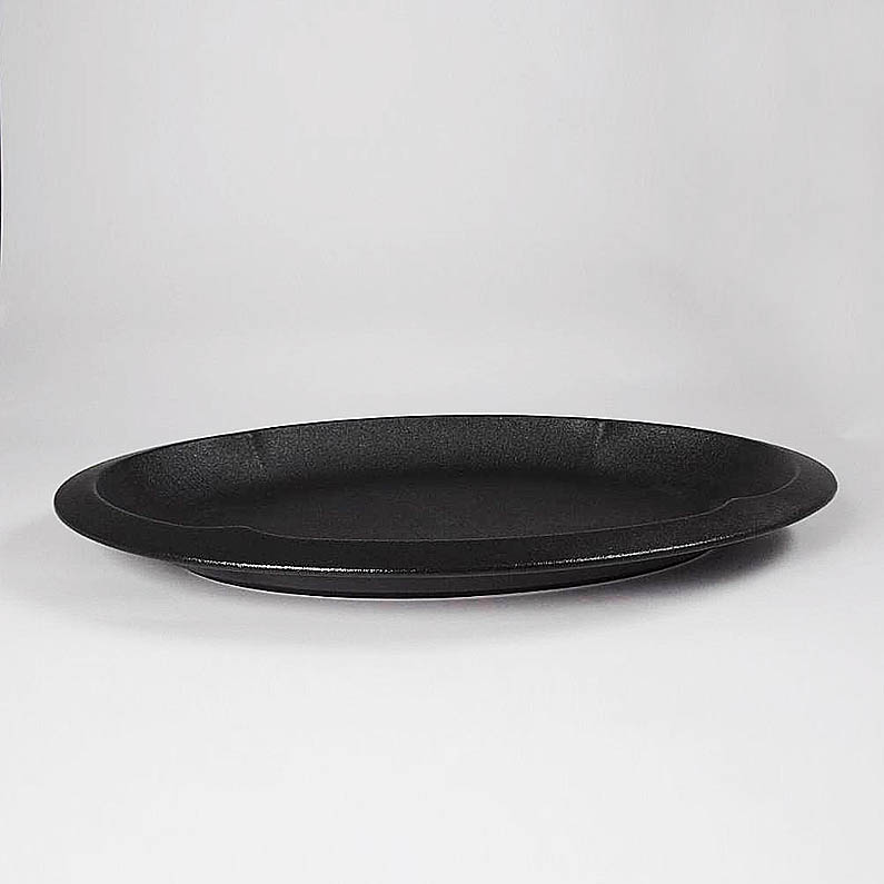 18"橢圓熱菜碟-黑 46*28*4.5cm