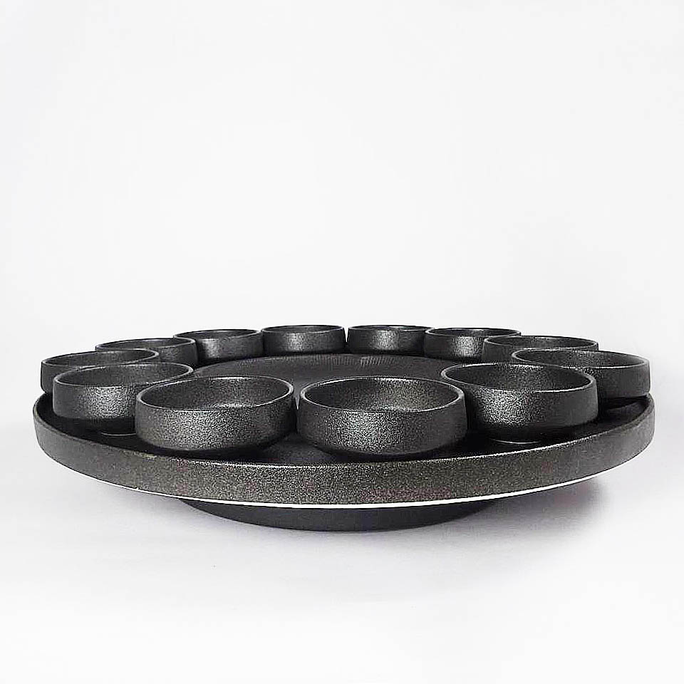 17"龍蝦盤-黑 43.5*3cm (3套/件)