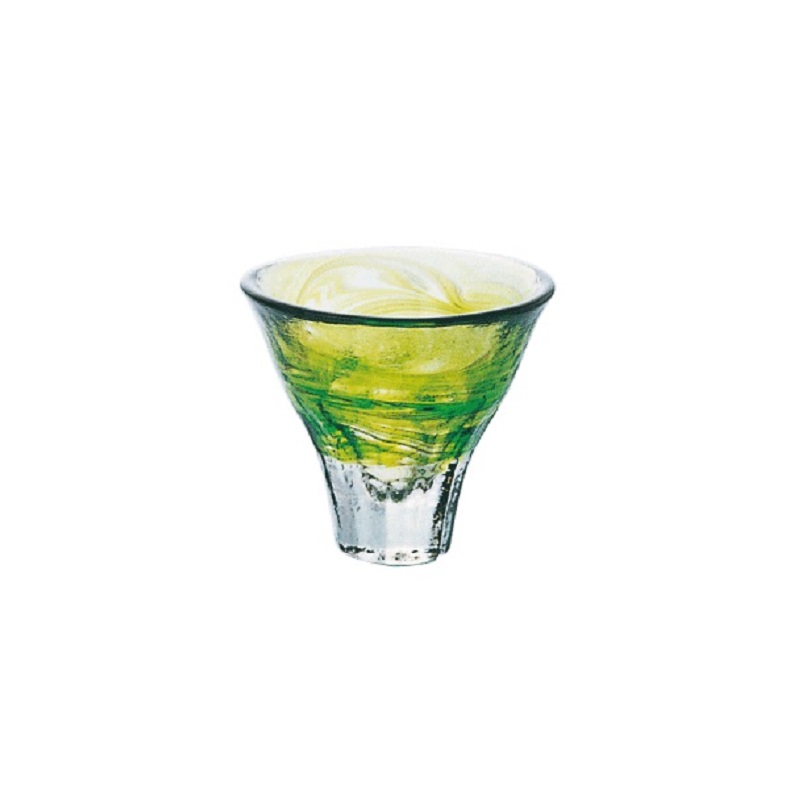 手作綠雲彩清酒杯 55cc