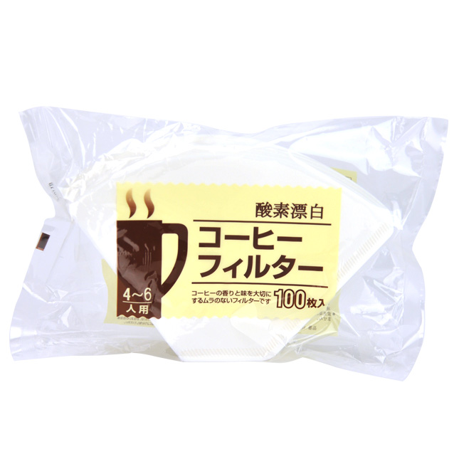 103無漂白濾紙4-6人100入(袋裝)(有漂白)