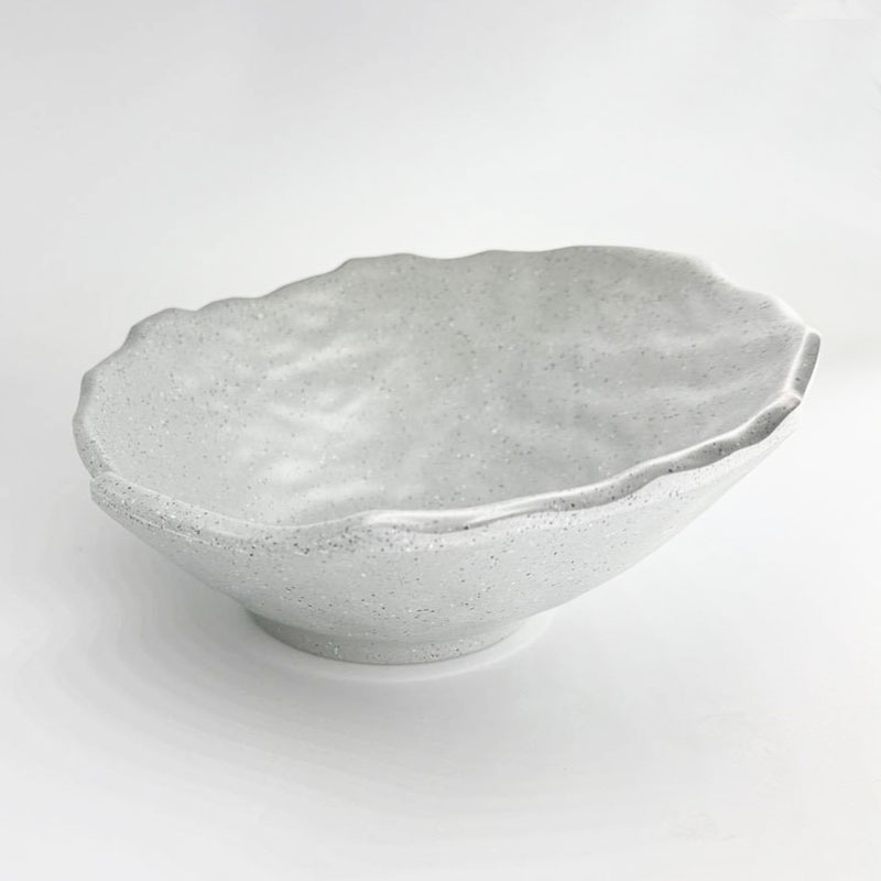 沙礫 9"陶面荷葉斜口碗 235*228*93mm