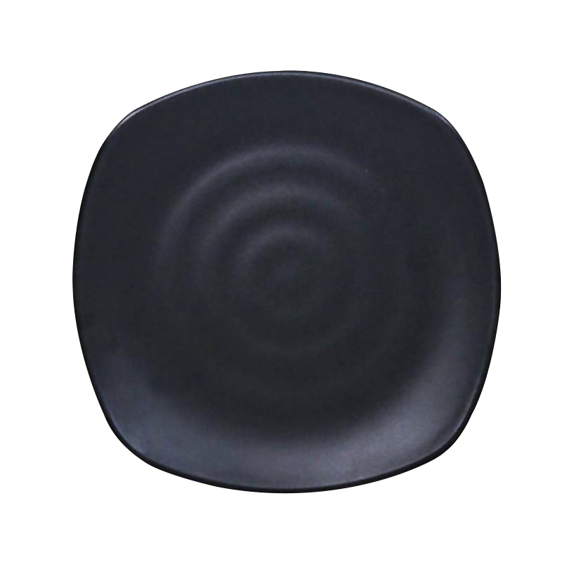 9"陶面四方圓弧盤 黑色 226*30mm