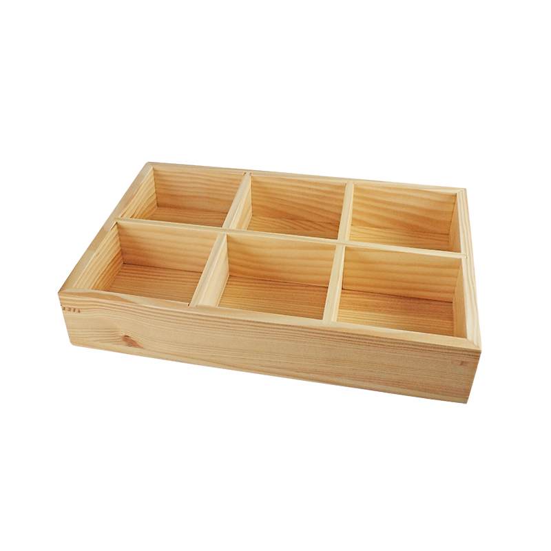 六格木置物盒33*23*6CM