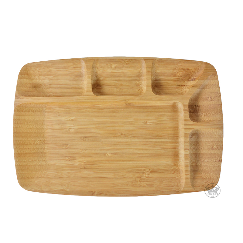 斜邊竹餐盤-長方六格 30*20*H1.8cm