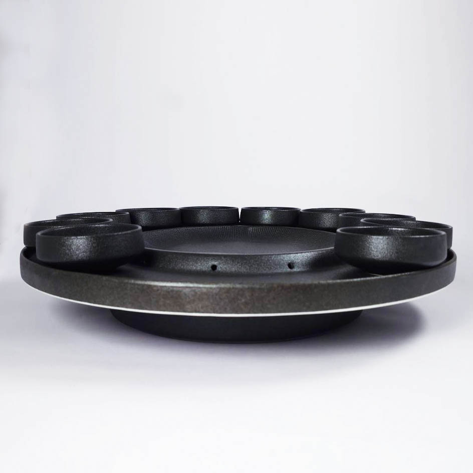 17"龍蝦盤-黑 43.5*3cm (3套/件)