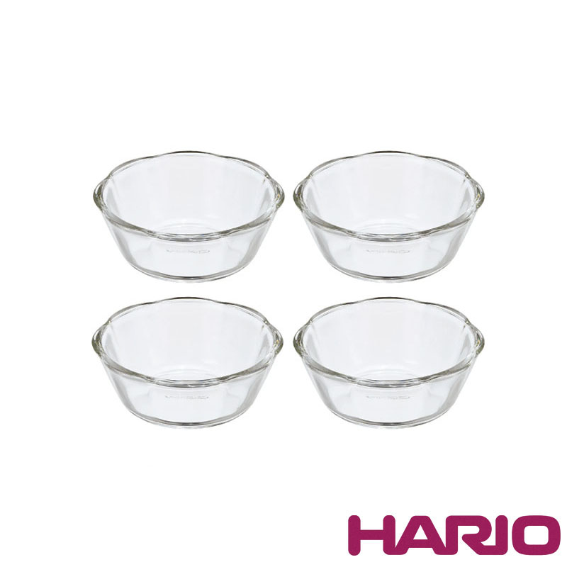 Hario 耐熱玻璃甜品碗 200ml/300ml(4件組)