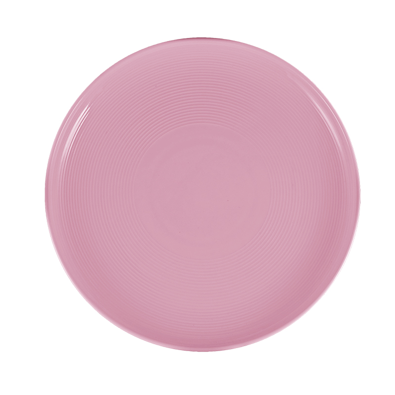 象牙強化 7吋線條圓皿  粉紅