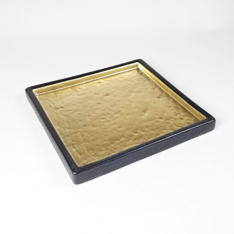 焗金黑邊20*20cm平板盤
