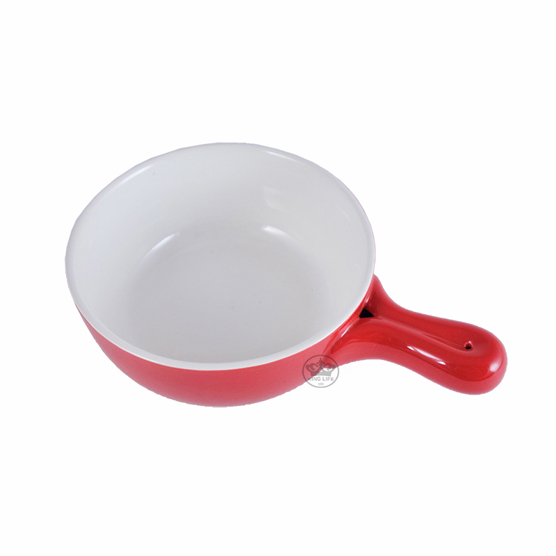 耐熱陶瓷單柄鍋(紅色)