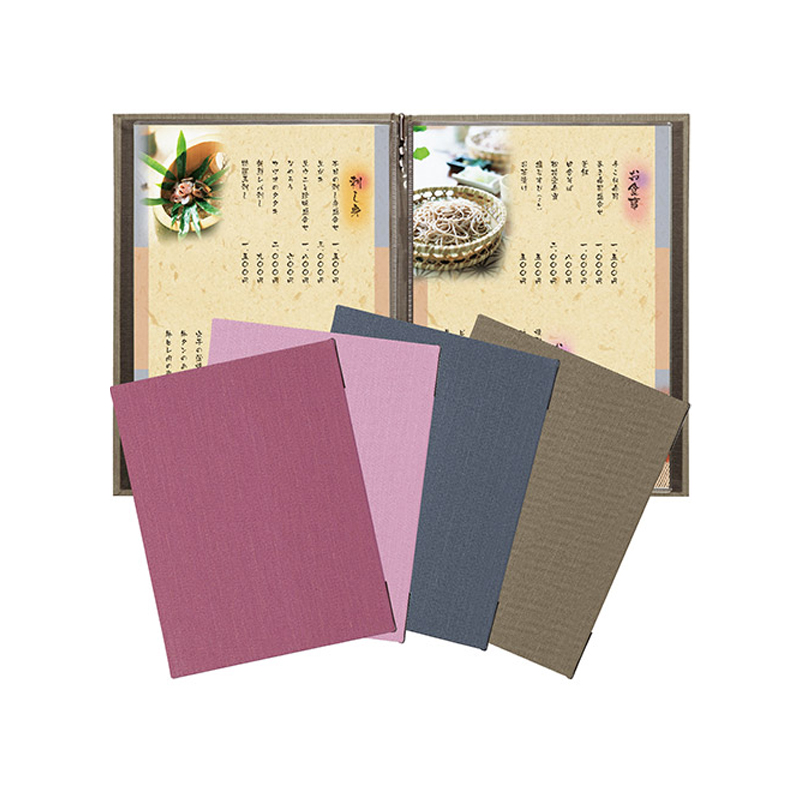 【PR系列】銀絲布質感-書夾款菜單本(A4)-淺棕