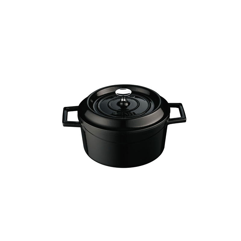 LAVA圓鑄鐵鍋(直徑16cm)黑色