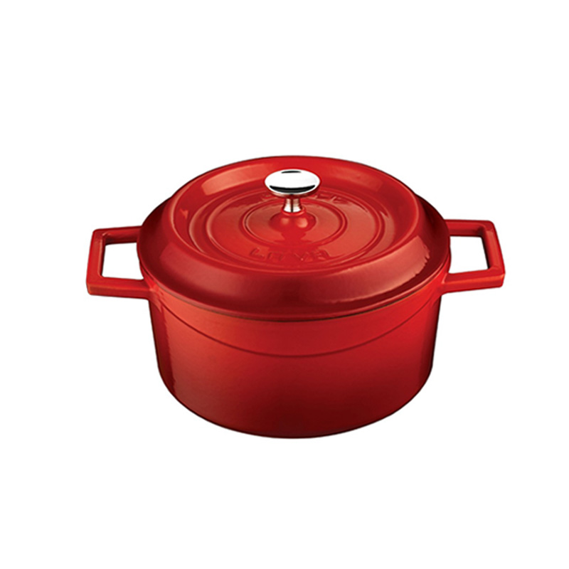 LAVA圓鑄鐵鍋(直徑32cm)紅色
