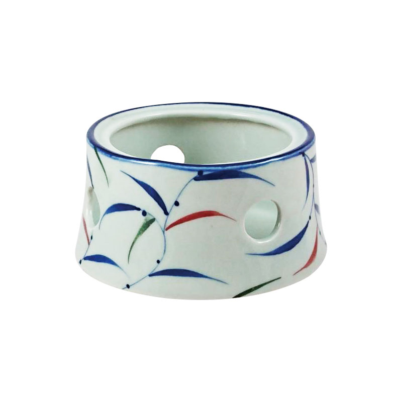 腰形爐座-五彩如意紋 12*H6.7cm