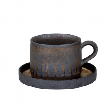 黑鐵釉燧人-咖啡杯碟(250ml)