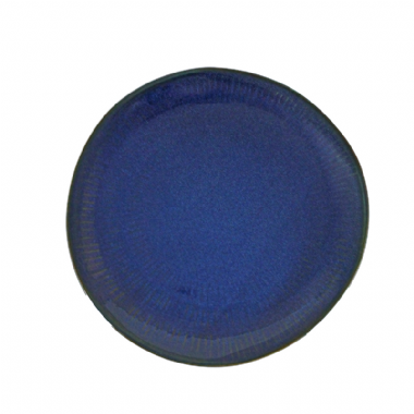 7"荷口淺紋圓盤 藍色