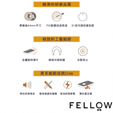 FELLOW -ODE精準磨豆機 (FLOD-01T黑色/FLOD-MW01T白色)