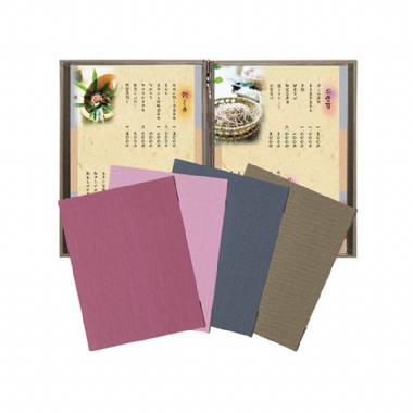 【PR系列】銀絲布質感-書夾款菜單本(A4)-淺棕