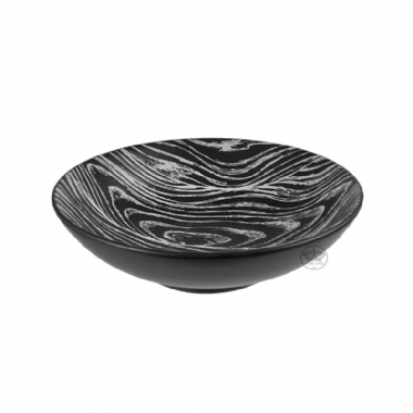 黑色木紋湯碗9.25