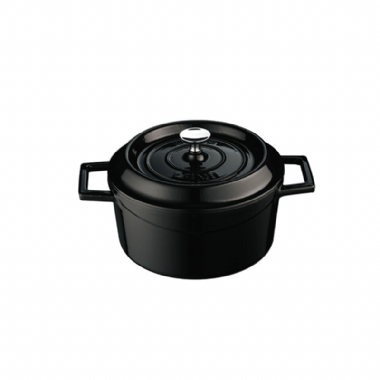 LAVA圓鑄鐵鍋(直徑24cm)黑色
