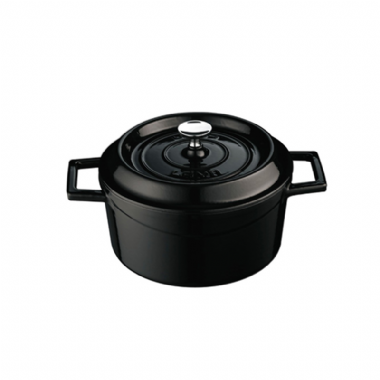 LAVA圓鑄鐵鍋(直徑28cm)黑色