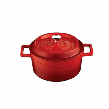 LAVA圓鑄鐵鍋(直徑28cm)紅色