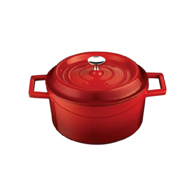LAVA圓鑄鐵鍋(直徑32cm)紅色
