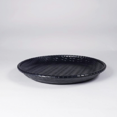 陶面藤編圓盤(深) 黑色 230*27mm