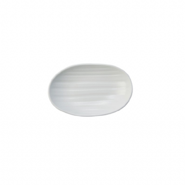 陶面橢圓線形盤 白 18.4*11.4*2.8cm