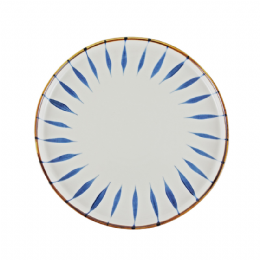 藍黛陶瓷8吋平盤-筆十草