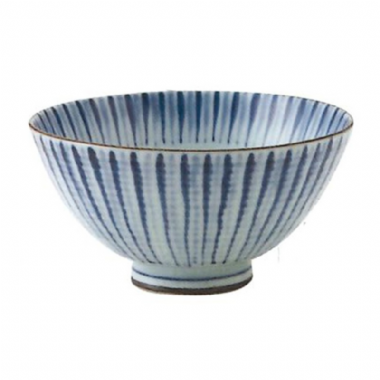 日本製陶瓷毛料飯碗14cm波紋十草